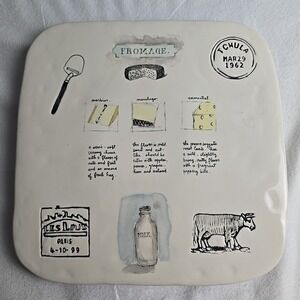 Rae Dunn Magenta Fromage‎ Cheese Board 11.75x11.75" Square Serving Platter